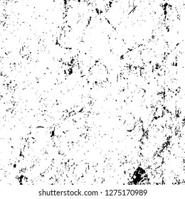 Vector grunge overlay texture. Black and white background. Abstract monochrome image includes a faded effect in dark tones