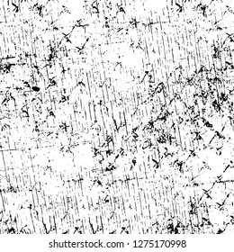 Vector grunge overlay texture. Black and white background. Abstract monochrome image includes a faded effect in dark tones