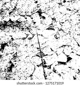 Vector grunge overlay texture. Black and white background. Abstract monochrome image includes a faded effect in dark tones