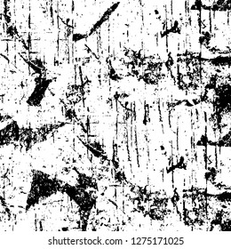 Vector grunge overlay texture. Black and white background. Abstract monochrome image includes a faded effect in dark tones