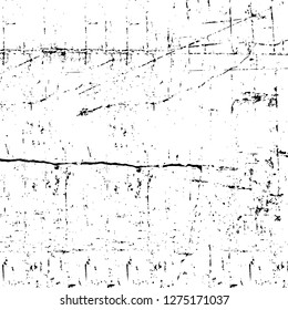 Vector grunge overlay texture. Black and white background. Abstract monochrome image includes a faded effect in dark tones
