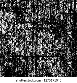 Vector grunge overlay texture. Black and white background. Abstract monochrome image includes a faded effect in dark tones