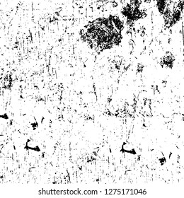 Vector grunge overlay texture. Black and white background. Abstract monochrome image includes a faded effect in dark tones