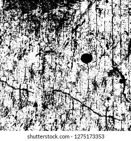 Vector grunge overlay texture. Black and white background. Abstract monochrome image includes a faded effect in dark tones