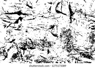 Vector grunge overlay texture. Black and white background. Abstract monochrome image includes a faded effect in dark tones