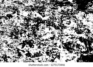 Vector grunge overlay texture. Black and white background. Abstract monochrome image includes a faded effect in dark tones