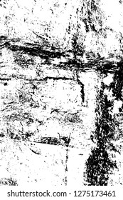 Vector grunge overlay texture. Black and white background. Abstract monochrome image includes a faded effect in dark tones
