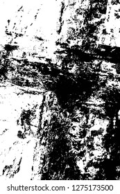 Vector grunge overlay texture. Black and white background. Abstract monochrome image includes a faded effect in dark tones