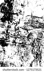 Vector grunge overlay texture. Black and white background. Abstract monochrome image includes a faded effect in dark tones