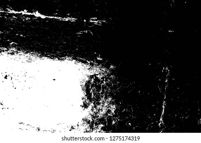 Vector grunge overlay texture. Black and white background. Abstract monochrome image includes a faded effect in dark tones