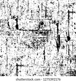 Vector grunge overlay texture. Black and white background. Abstract monochrome image includes a faded effect in dark tones