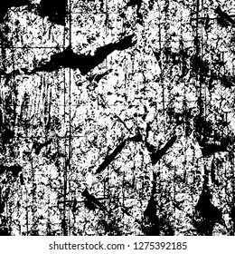 Vector grunge overlay texture. Black and white background. Abstract monochrome image includes a faded effect in dark tones