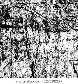 Vector grunge overlay texture. Black and white background. Abstract monochrome image includes a faded effect in dark tones
