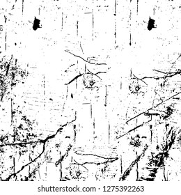 Vector grunge overlay texture. Black and white background. Abstract monochrome image includes a faded effect in dark tones
