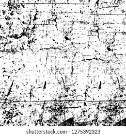 Vector grunge overlay texture. Black and white background. Abstract monochrome image includes a faded effect in dark tones