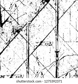 Vector grunge overlay texture. Black and white background. Abstract monochrome image includes a faded effect in dark tones