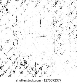 Vector grunge overlay texture. Black and white background. Abstract monochrome image includes a faded effect in dark tones