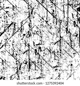 Vector grunge overlay texture. Black and white background. Abstract monochrome image includes a faded effect in dark tones