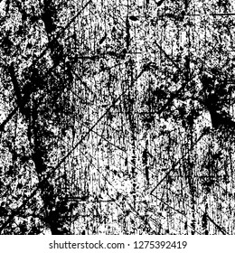 Vector grunge overlay texture. Black and white background. Abstract monochrome image includes a faded effect in dark tones