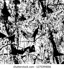 Vector grunge overlay texture. Black and white background. Abstract monochrome image includes a faded effect in dark tones