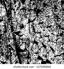 Vector grunge overlay texture. Black and white background. Abstract monochrome image includes a faded effect in dark tones