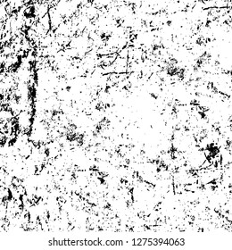 Vector grunge overlay texture. Black and white background. Abstract monochrome image includes a faded effect in dark tones