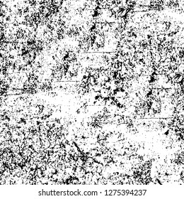 Vector grunge overlay texture. Black and white background. Abstract monochrome image includes a faded effect in dark tones