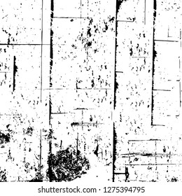 Vector grunge overlay texture. Black and white background. Abstract monochrome image includes a faded effect in dark tones
