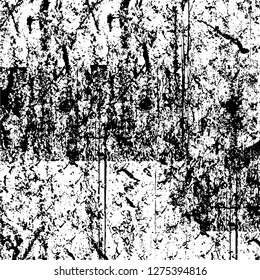 Vector grunge overlay texture. Black and white background. Abstract monochrome image includes a faded effect in dark tones
