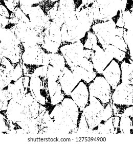Vector grunge overlay texture. Black and white background. Abstract monochrome image includes a faded effect in dark tones
