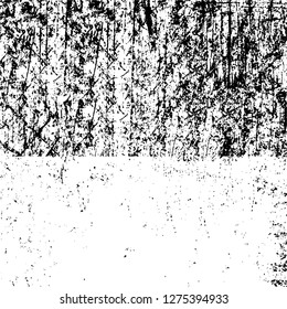 Vector grunge overlay texture. Black and white background. Abstract monochrome image includes a faded effect in dark tones