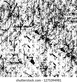 Vector grunge overlay texture. Black and white background. Abstract monochrome image includes a faded effect in dark tones