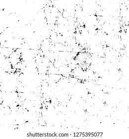 Vector grunge overlay texture. Black and white background. Abstract monochrome image includes a faded effect in dark tones