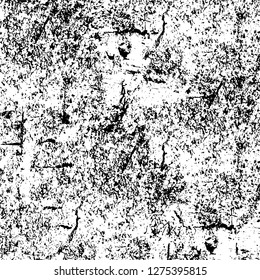 Vector grunge overlay texture. Black and white background. Abstract monochrome image includes a faded effect in dark tones