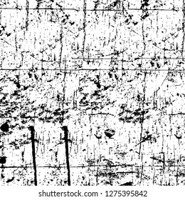 Vector grunge overlay texture. Black and white background. Abstract monochrome image includes a faded effect in dark tones