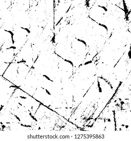Vector grunge overlay texture. Black and white background. Abstract monochrome image includes a faded effect in dark tones