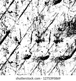 Vector grunge overlay texture. Black and white background. Abstract monochrome image includes a faded effect in dark tones