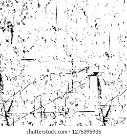 Vector grunge overlay texture. Black and white background. Abstract monochrome image includes a faded effect in dark tones
