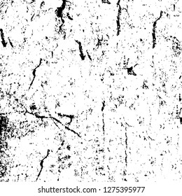 Vector grunge overlay texture. Black and white background. Abstract monochrome image includes a faded effect in dark tones