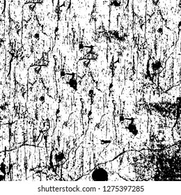 Vector grunge overlay texture. Black and white background. Abstract monochrome image includes a faded effect in dark tones