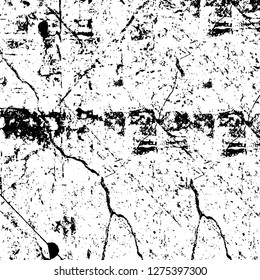 Vector grunge overlay texture. Black and white background. Abstract monochrome image includes a faded effect in dark tones