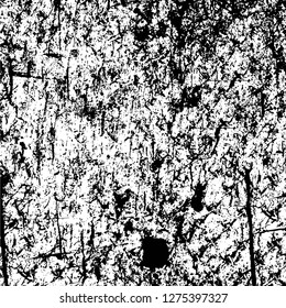 Vector grunge overlay texture. Black and white background. Abstract monochrome image includes a faded effect in dark tones