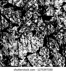 Vector grunge overlay texture. Black and white background. Abstract monochrome image includes a faded effect in dark tones