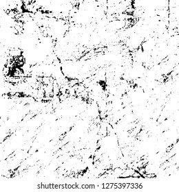 Vector grunge overlay texture. Black and white background. Abstract monochrome image includes a faded effect in dark tones