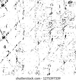Vector grunge overlay texture. Black and white background. Abstract monochrome image includes a faded effect in dark tones
