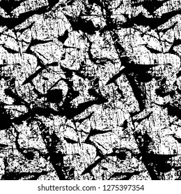 Vector grunge overlay texture. Black and white background. Abstract monochrome image includes a faded effect in dark tones