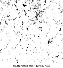 Vector grunge overlay texture. Black and white background. Abstract monochrome image includes a faded effect in dark tones