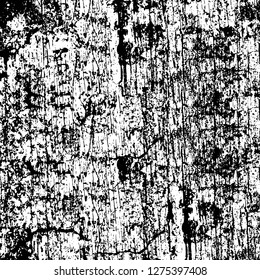 Vector grunge overlay texture. Black and white background. Abstract monochrome image includes a faded effect in dark tones