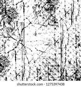 Vector grunge overlay texture. Black and white background. Abstract monochrome image includes a faded effect in dark tones