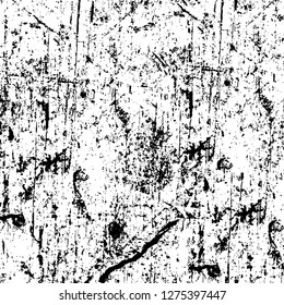 Vector grunge overlay texture. Black and white background. Abstract monochrome image includes a faded effect in dark tones